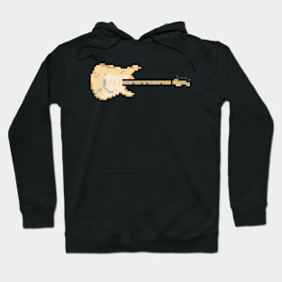 Pixel Worn Out Cream Blues Guitar Hoodie